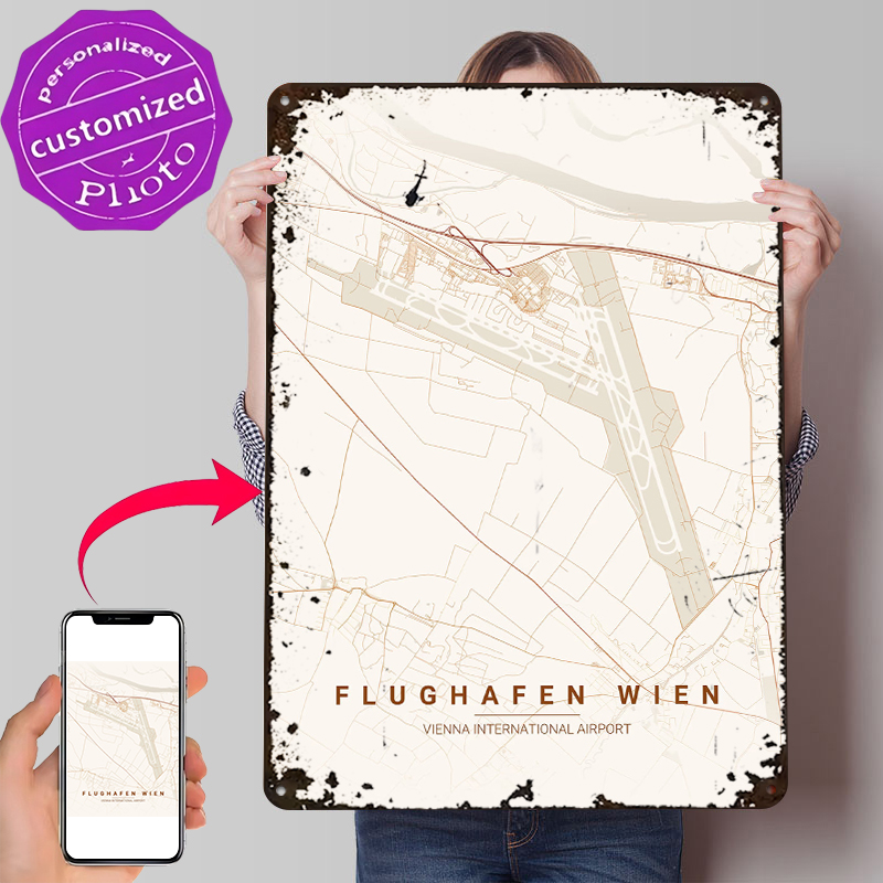 Retro Gaming Vienna - Vienna International Airport Map Printed Poster