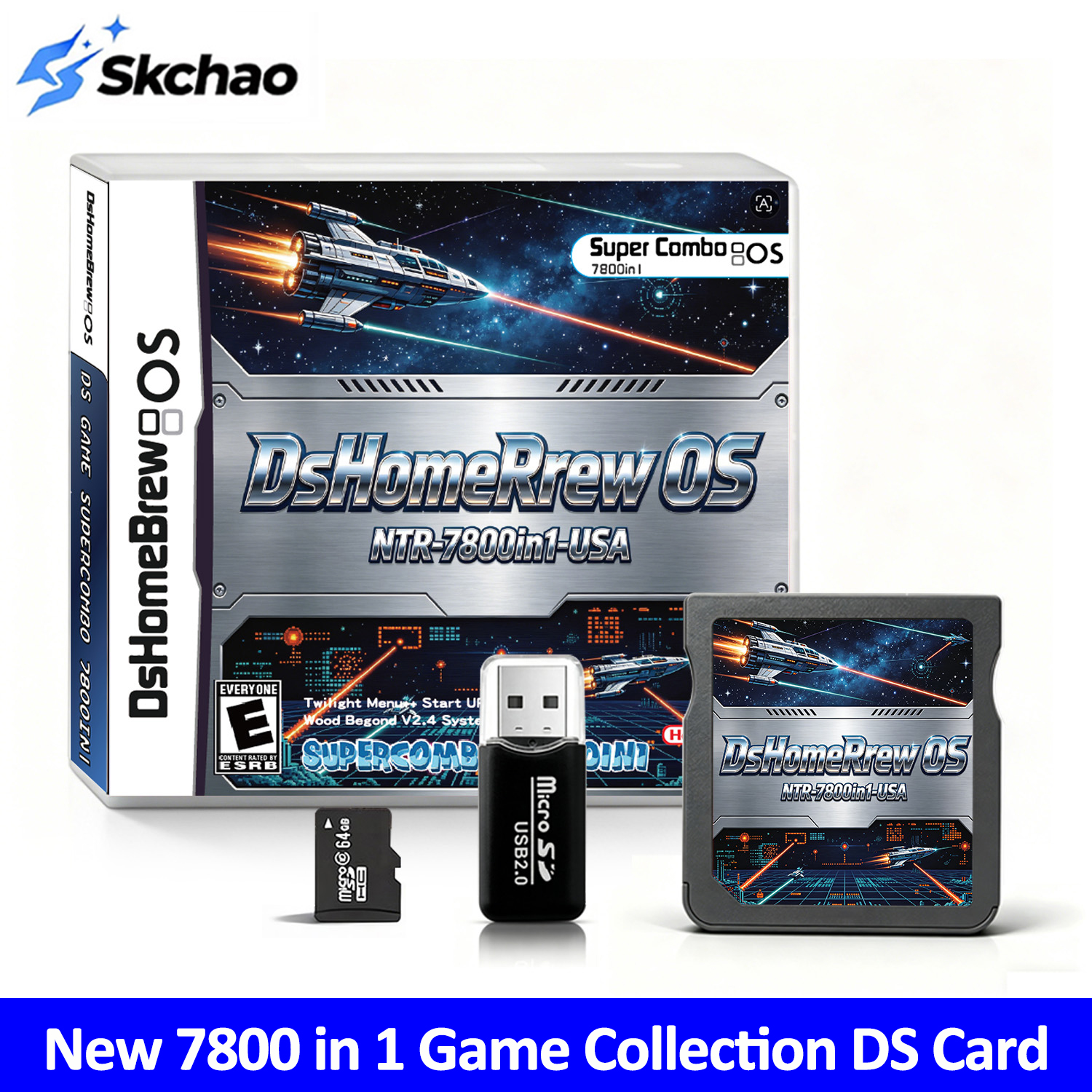 Retro Gaming Unit - 7800 in 1 DsHomeBrew Flash Card