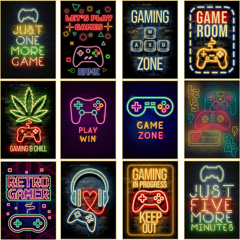 Retro Gaming Wallpaper - Gaming Posters Game Retro Kraft Paper