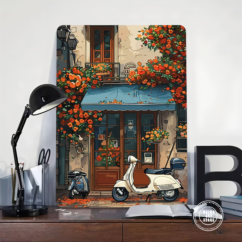 Vintage Scooter Shop Poster Cu - Retro Gaming Shops avis et prix