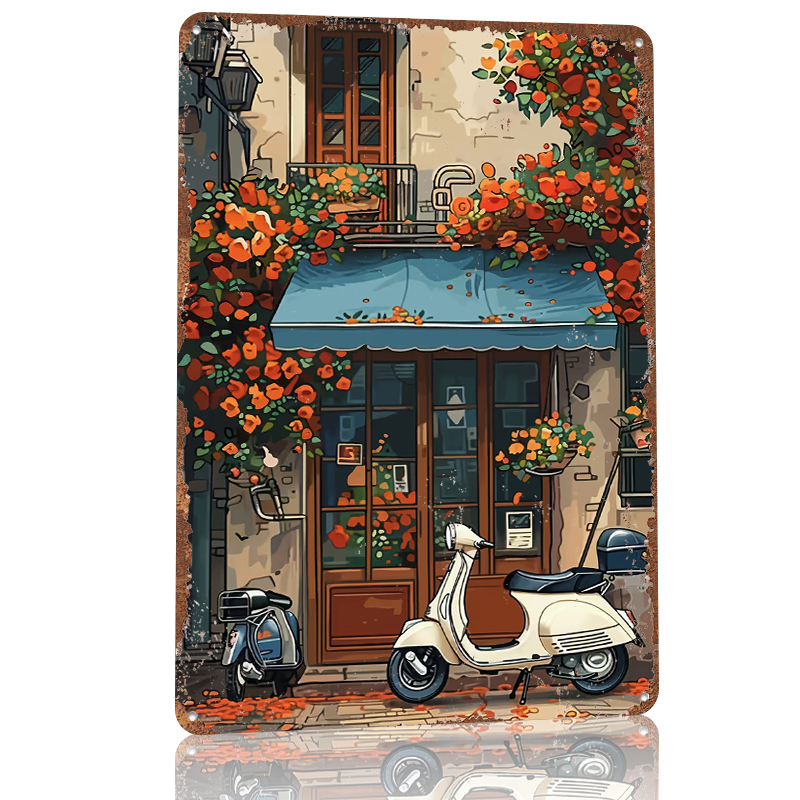 Vintage Scooter Shop Poster Cu - Retro Gaming Shops avis et prix