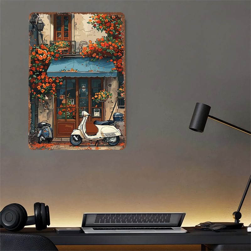 Vintage Scooter Shop Poster Cu - Retro Gaming Shops avis et prix