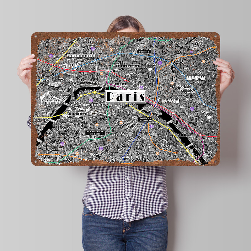 Paris City Map With Metro Line - Retro Gaming Paris avis et prix