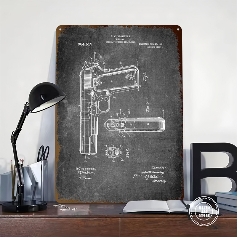 Gun Patent Tinplate Posters Cu - Retro Gaming Gun avis et prix