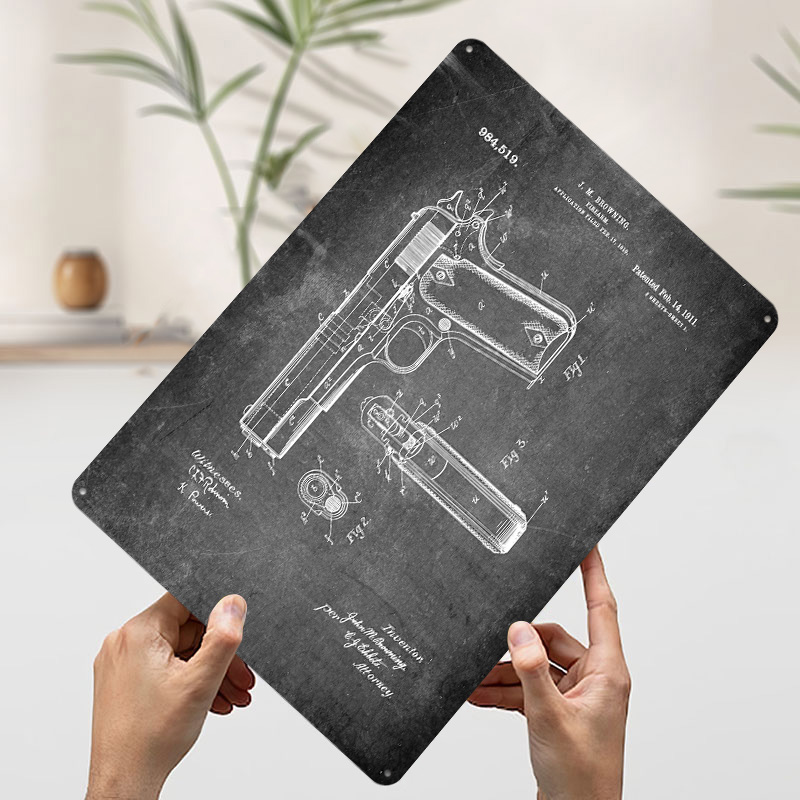 Gun Patent Tinplate Posters Cu - Retro Gaming Gun avis et prix