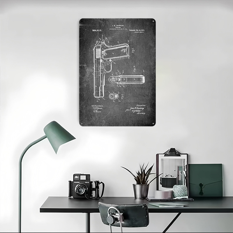 Gun Patent Tinplate Posters Cu - Retro Gaming Gun avis et prix