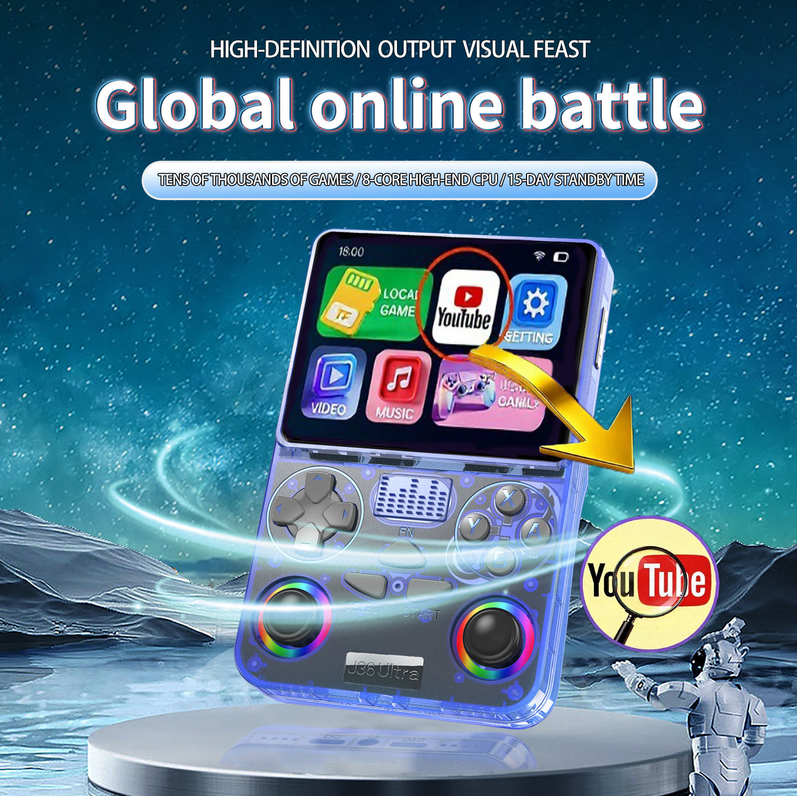 2026 J36 Ultra Global Battle P - Retro Gaming Handheld 2026 avis et prix
