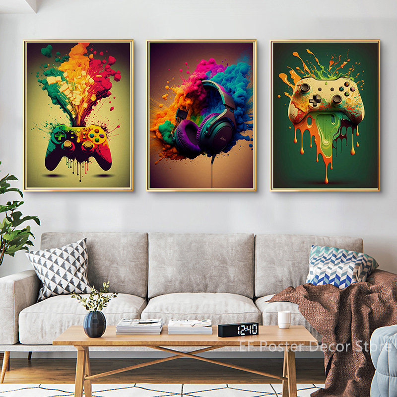 Colorful Game Controller Wall  - Retro Gaming Wallpaper avis et prix