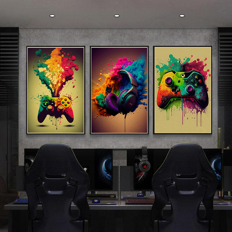 Colorful Game Controller Wall  - Retro Gaming Wallpaper avis et prix