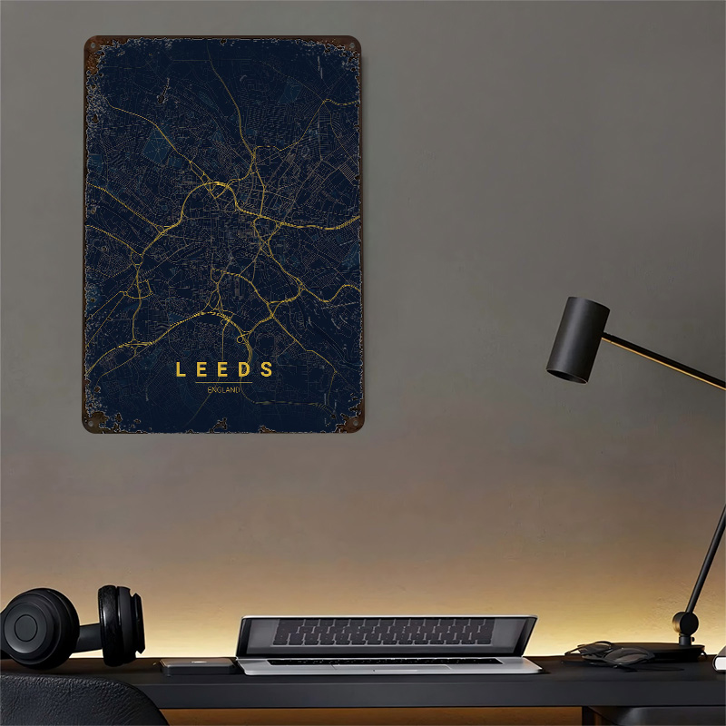 Leeds England Map Art 3D Print - Retro Gaming Leeds avis et prix