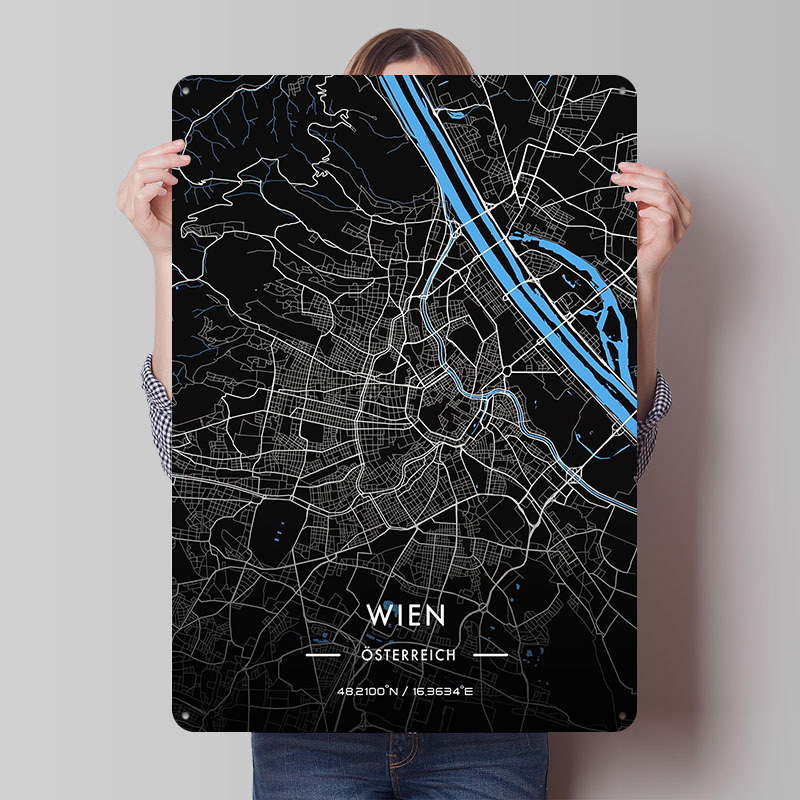 Vienna Night Map Printed Poste - Retro Gaming Vienna avis et prix