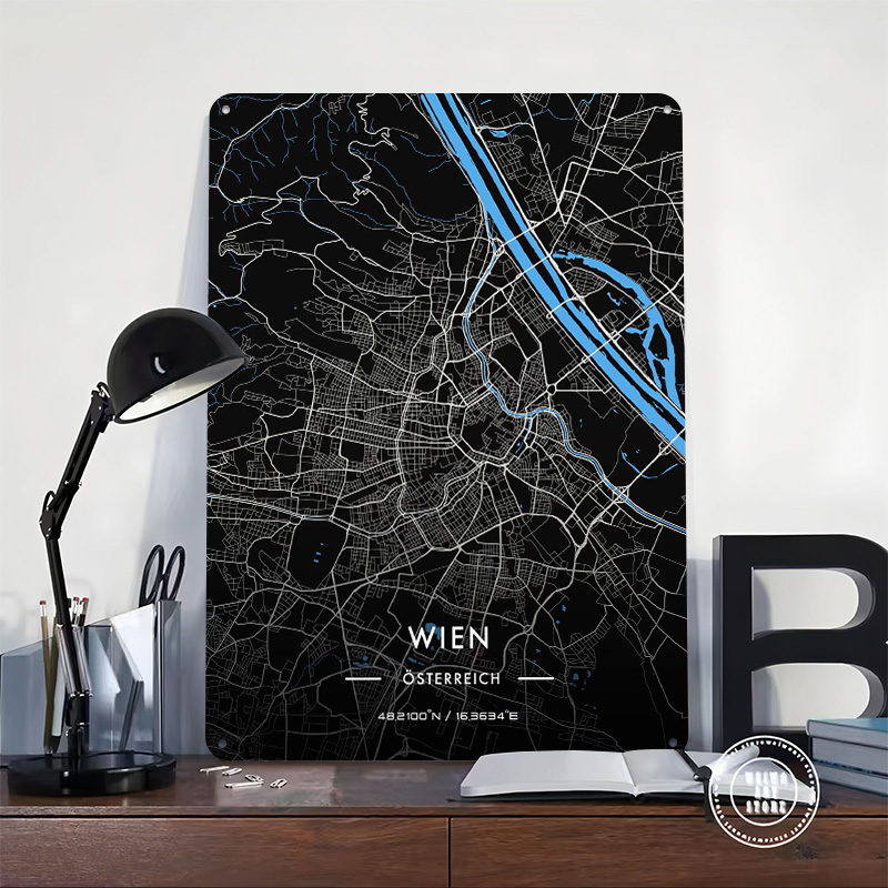 Vienna Night Map Printed Poste - Retro Gaming Vienna avis et prix