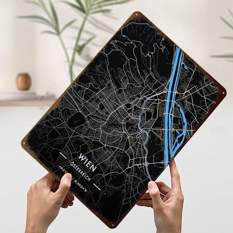 Vienna Night Map Printed Poste - Retro Gaming Vienna avis et prix