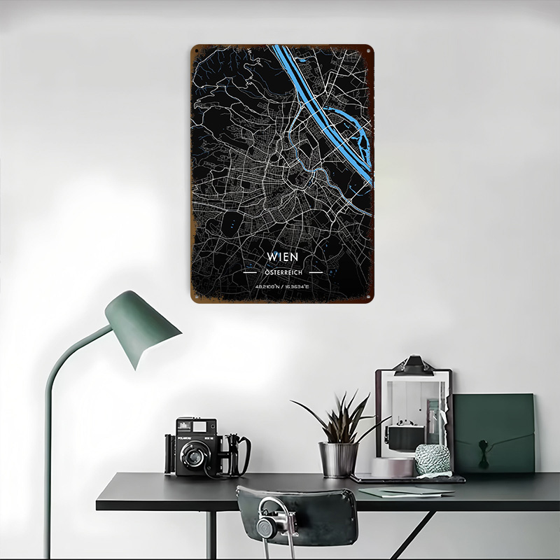Vienna Night Map Printed Poste - Retro Gaming Vienna avis et prix