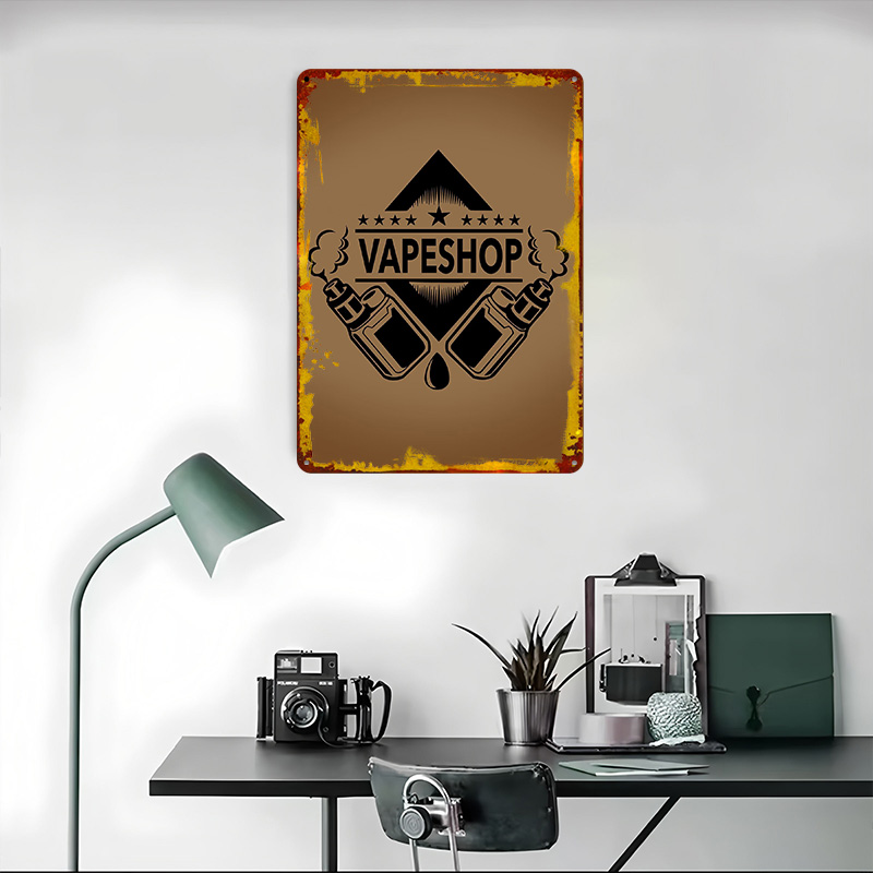 Vape Shop Logo Tinplate Poster - Retro Gaming Shops avis et prix