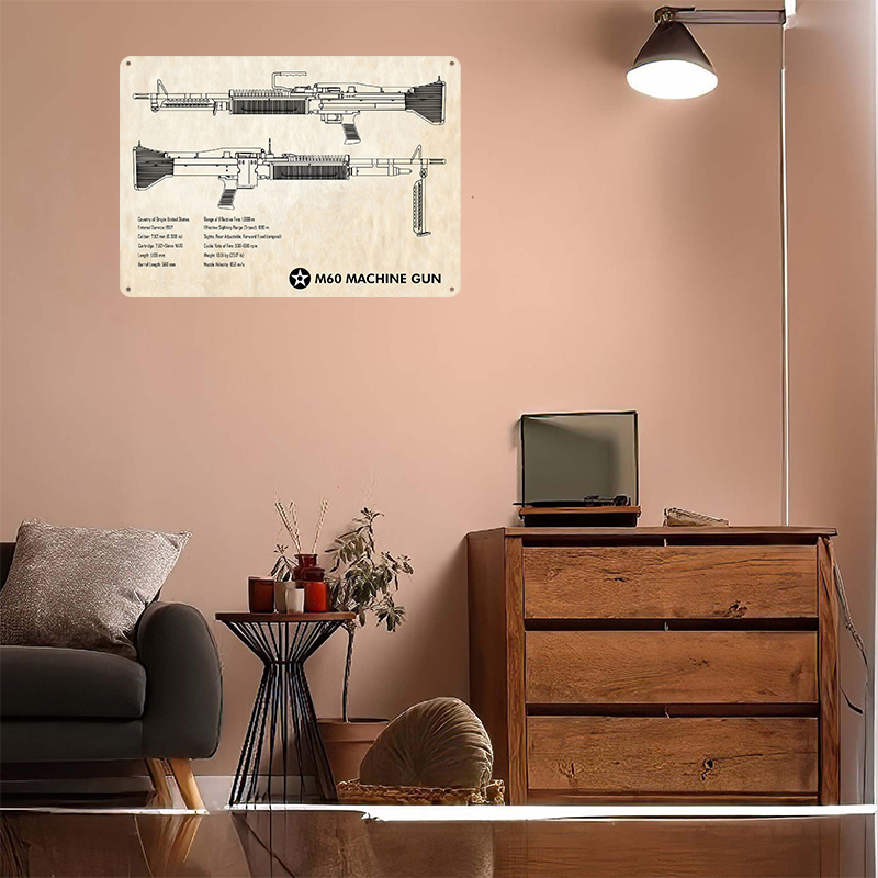 M60 Machine Gun Paper Tin Post - Retro Gaming Wallpaper avis et prix