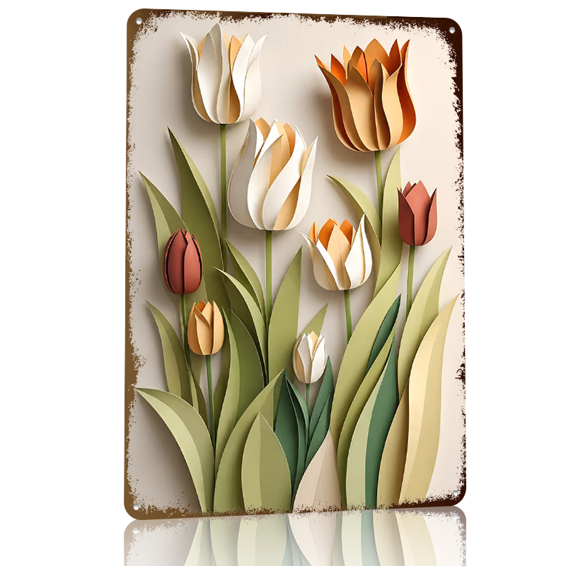 Paper Cutout Tulips Flowers Pr - Retro Gaming Wallpaper avis et prix
