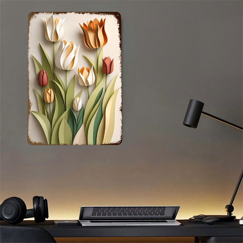 Paper Cutout Tulips Flowers Pr - Retro Gaming Wallpaper avis et prix