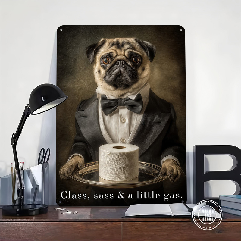 Pug Butler With Toilet Paper P - Retro Gaming Wallpaper avis et prix