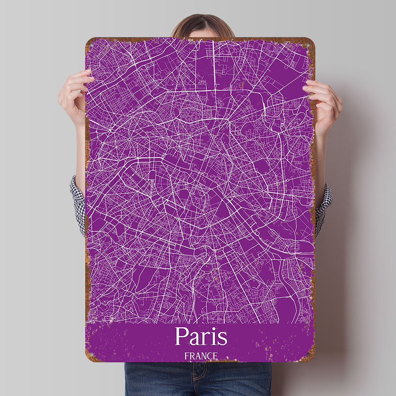 Paris City Map Printed Poster  - Retro Gaming Paris avis et prix