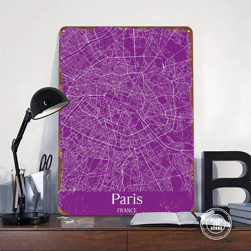 Paris City Map Printed Poster  - Retro Gaming Paris avis et prix