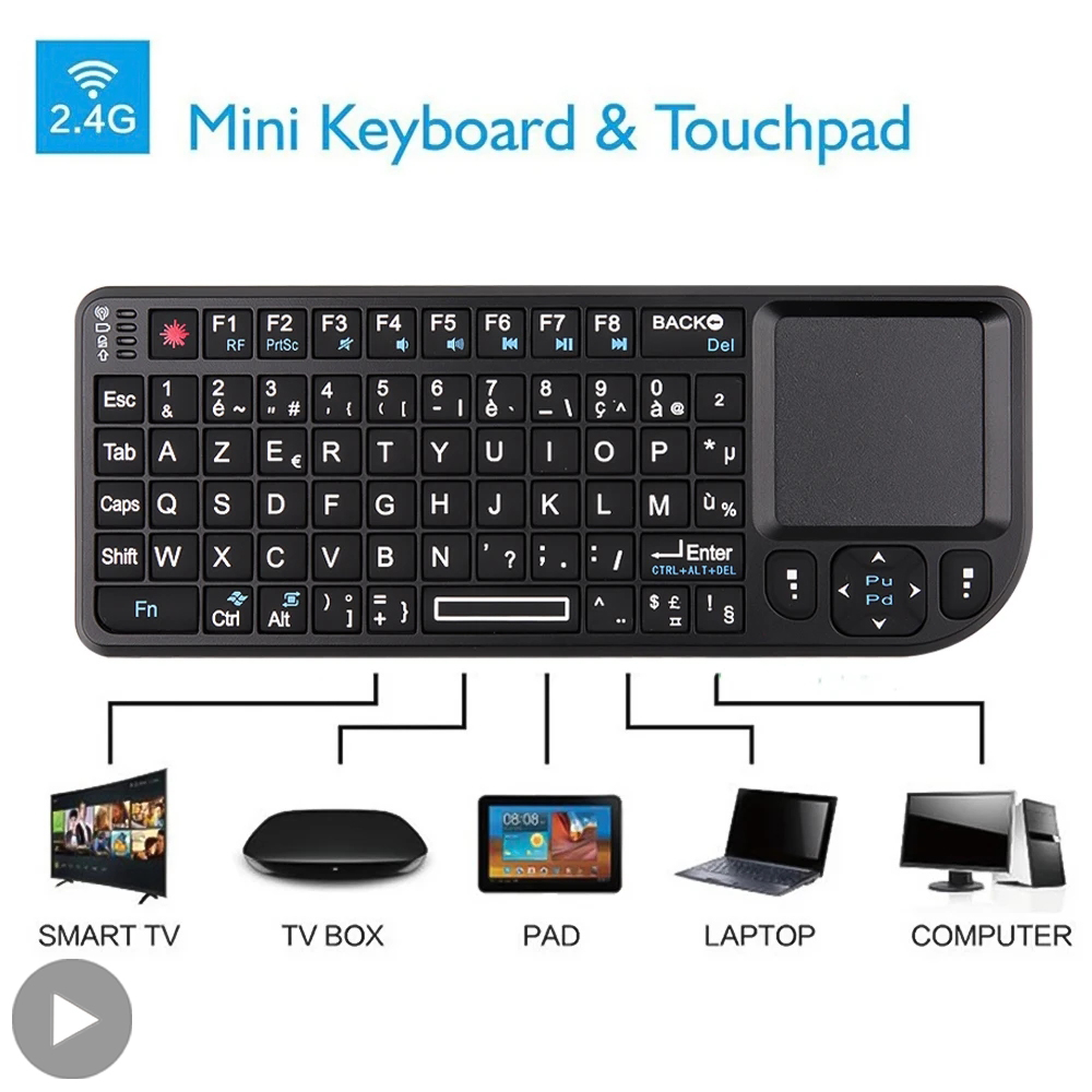 Backlit Mini Wireless Keyboard - Retro Gaming Tv Box avis et prix