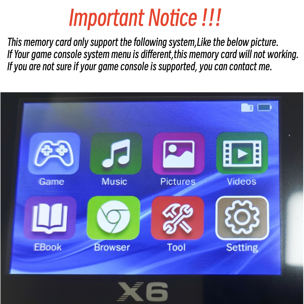 Game Card For X6 Game Console  - Retro Gaming X6 avis et prix