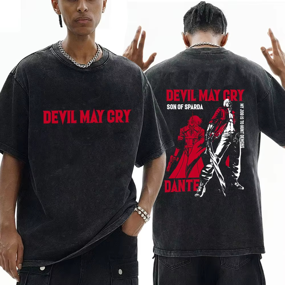 Devil May Cry Retro Washed T-s - Retro Gaming Shops avis et prix