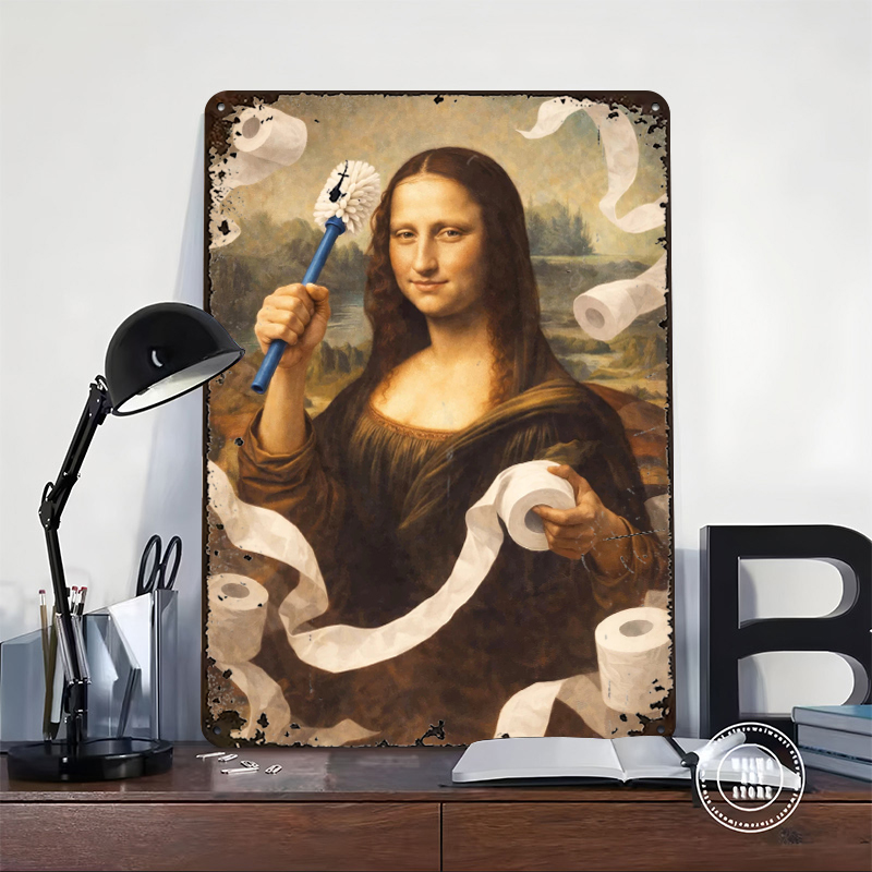 Mona Lisa With Toilet Brush an - Retro Gaming Wallpaper avis et prix