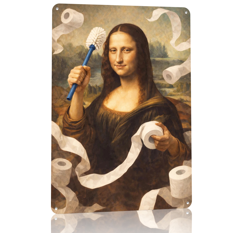 Mona Lisa With Toilet Brush an - Retro Gaming Wallpaper avis et prix