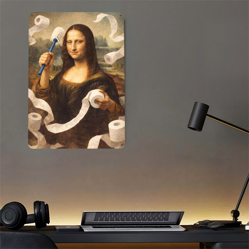 Mona Lisa With Toilet Brush an - Retro Gaming Wallpaper avis et prix