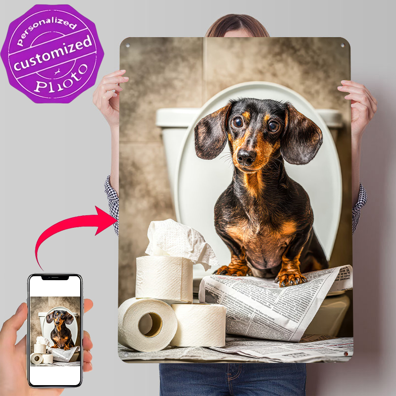 Dachshund on Toilet With Toile - Retro Gaming Wallpaper avis et prix