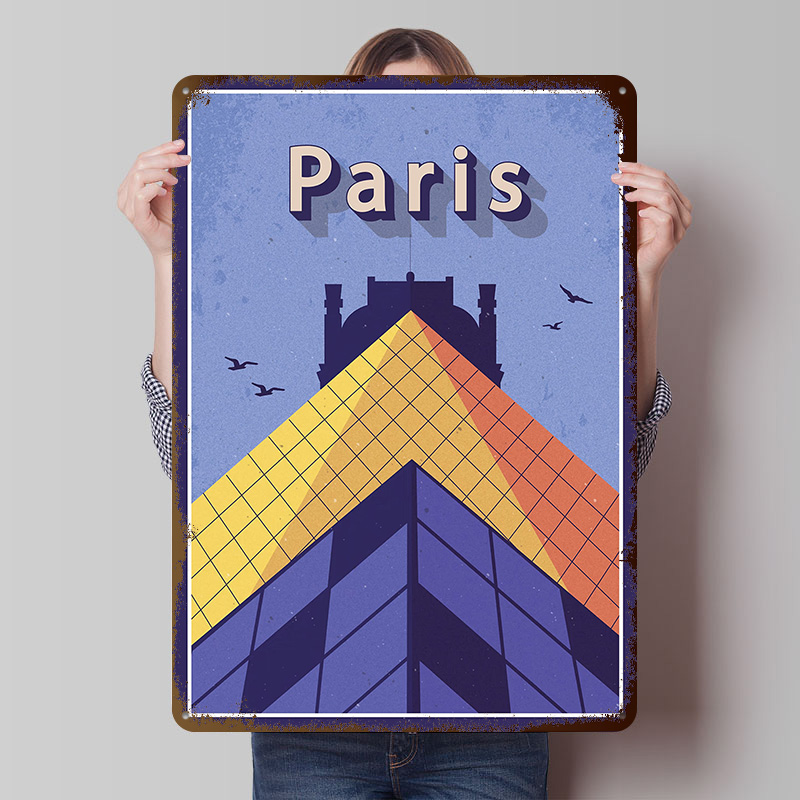 Travel to Paris Metal Poster C - Retro Gaming Paris avis et prix