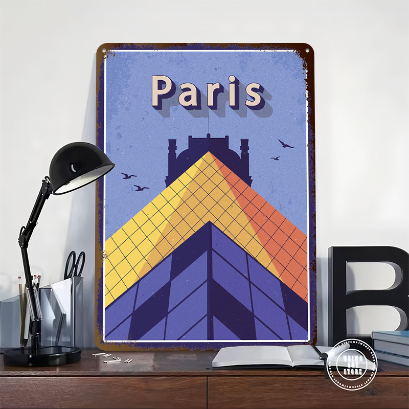 Travel to Paris Metal Poster C - Retro Gaming Paris avis et prix